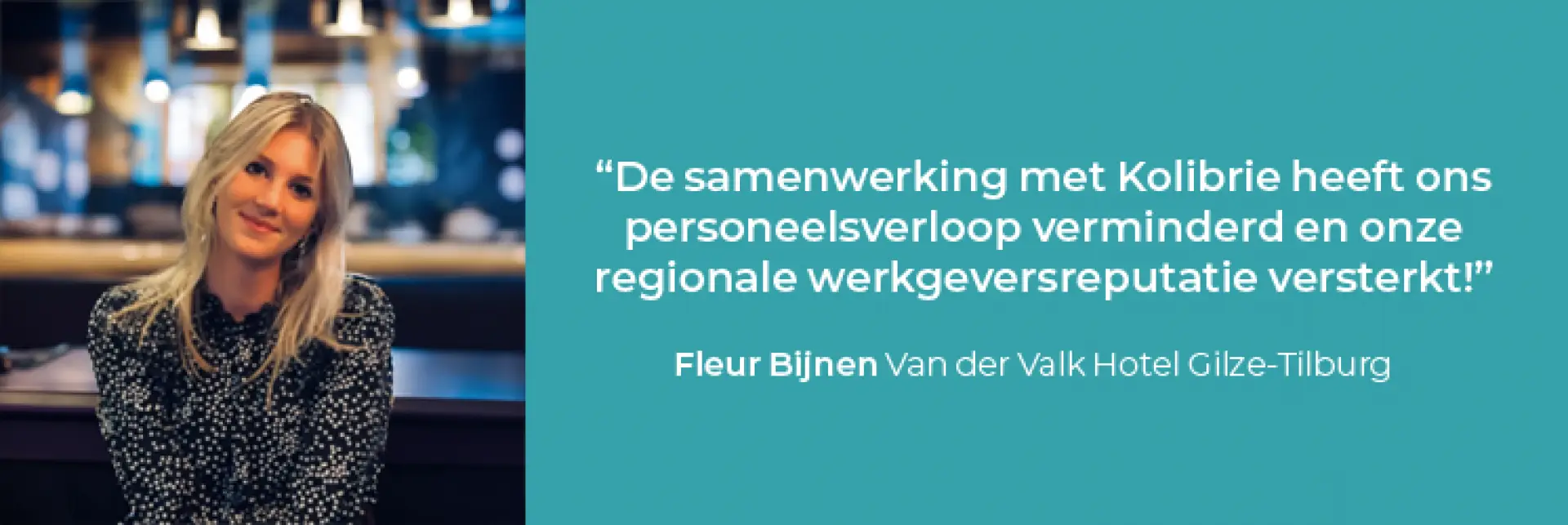 Foto en quote van Fleur Bijnen